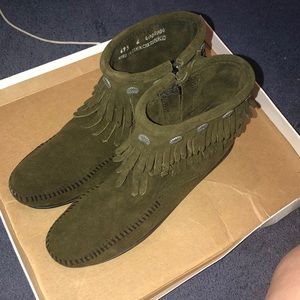 Army green booties